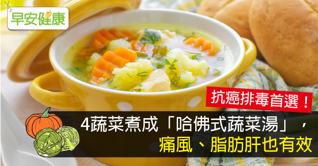 【 4蔬菜煮成「哈佛式蔬菜湯」】痛風、脂肪肝也有效!