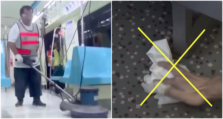 北捷上打翻奶茶,民眾熱心彎腰幫擦地,沒想到北捷人員見狀竟喊:「不要再擦了!」沒想到捷運地板擦不得的原因居然是...真的好
