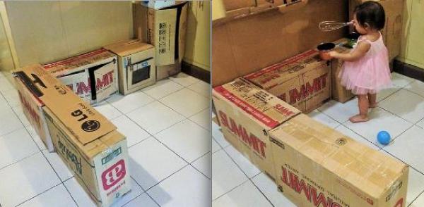 他把家裡不要的「紙箱」排列成這樣,害家裡變得超亂!沒想到最後的「成品」讓所有人都看傻了...這太強了!