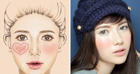 老是嫌自己臉大?好好學這 6 種「腮紅畫法」立即小臉術