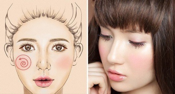 老是嫌自己臉大?好好學這 6 種「腮紅畫法」立即小臉術