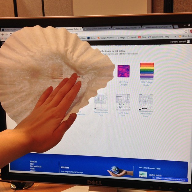 Dust screens with a coffee filter.