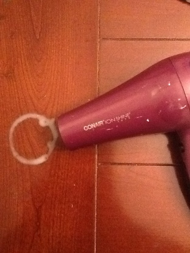 Use a hair dryer to get rid of water rings on your wood furniture.