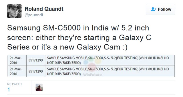 Samsung新機Galaxy C系列曝光!將於5月份發布,預計售約RM1220!