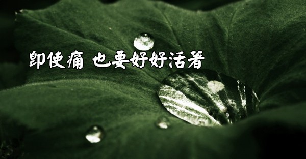 即使痛,也要好好活著