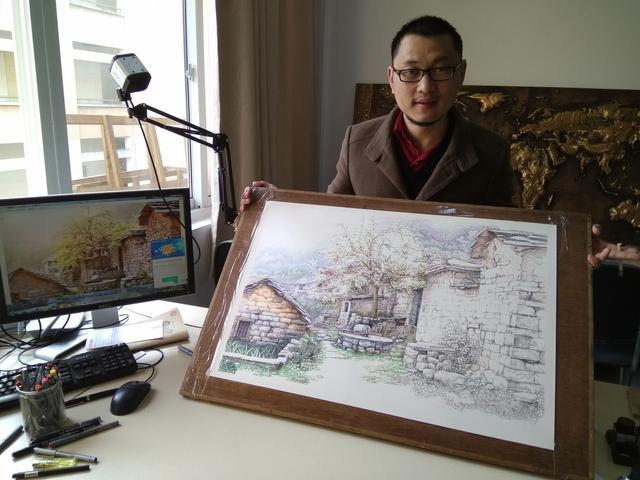 《晨曦》彩色鋼筆劃創作手札,鋼筆也可以畫出一個世界