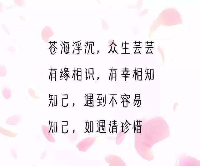 朋友再多,不如知己一个
