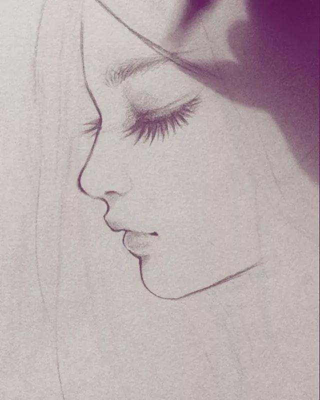 手绘插画丨素描美女,线条流畅了,怎麼画都好看