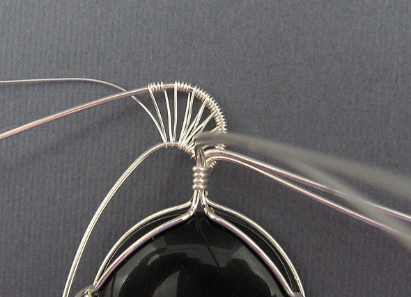 DIY華麗的螺旋繞線寶石鑲嵌項鍊吊墜手工製作教程——繞線首飾基本技法之螺旋繞線編織線網詳細圖解教程