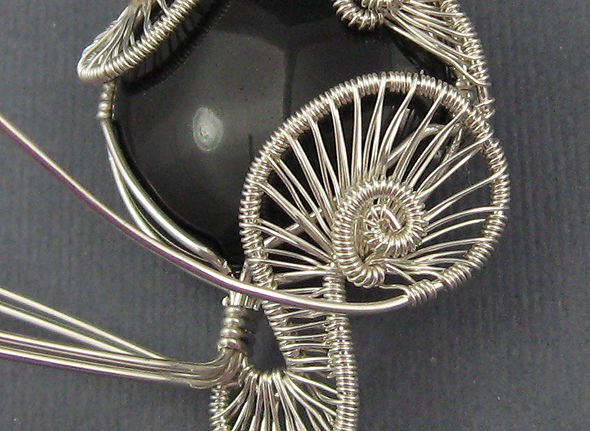 DIY華麗的螺旋繞線寶石鑲嵌項鍊吊墜手工製作教程——繞線首飾基本技法之螺旋繞線編織線網詳細圖解教程