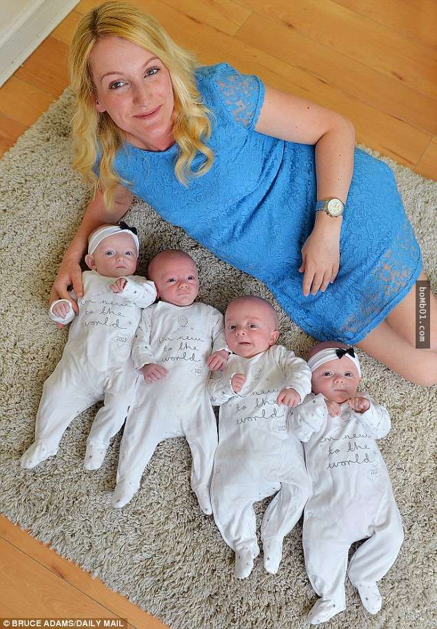 這名媽媽被醫生診斷很難再懷孕，結果卻奇蹟地生出70萬分之1的機率的四胞胎…背後還別有內情！
