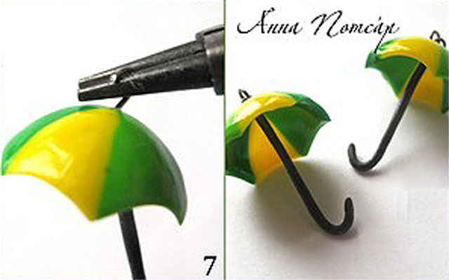 可愛的雨傘耳環軟陶製作教程 （圖文）