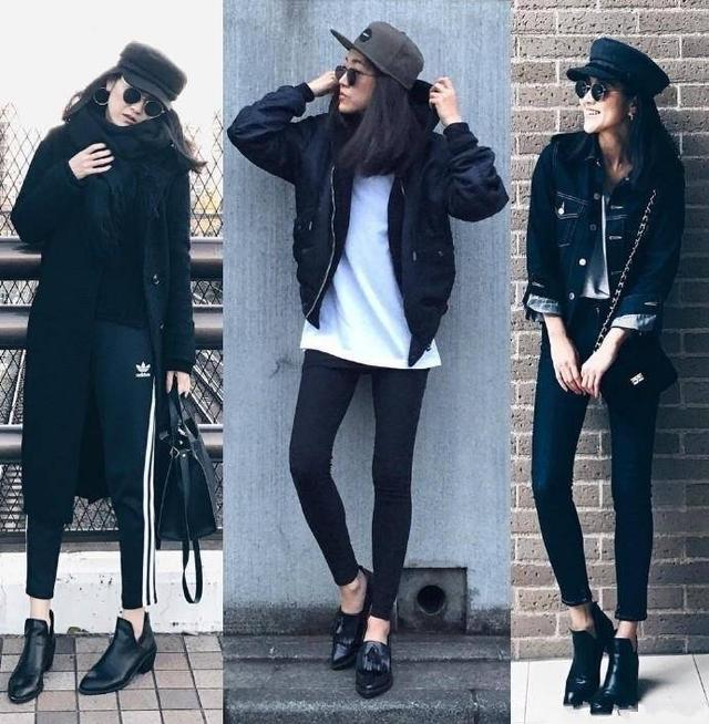 日本時尚博主Alisa的一系列黑色穿搭