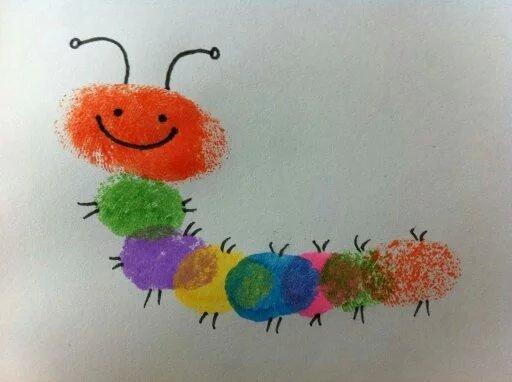 有時間教孩子用指紋作畫超可愛，超簡單~