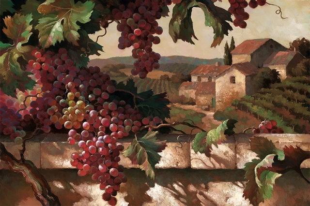 美國畫家里昂鮑維筆下的油畫作品葡萄熟了