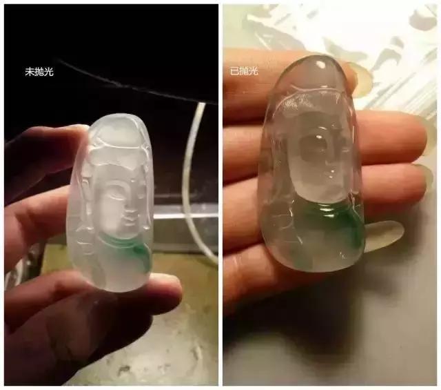 圖解翡翠拋光的全過程,從醜小鴨變白天鵝的過程