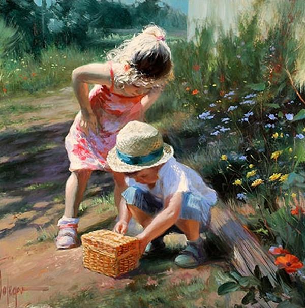 經典油畫：童謠