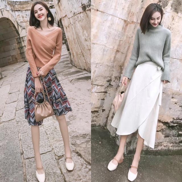 20歲到50歲女生日常穿搭，針織衫+闊腿褲慵懶隨性，氣質大方