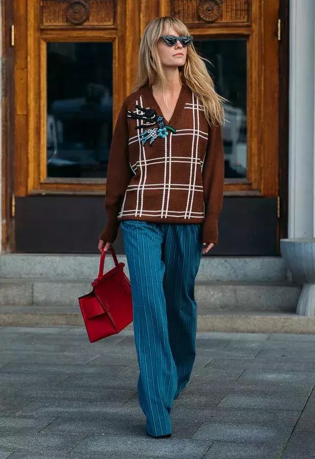 這個秋天這樣穿毛衣+闊腿褲你就是時髦精本精！