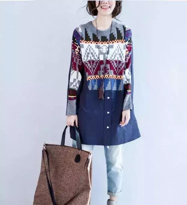 毛衣加襯衫，驚豔的舊衣改造