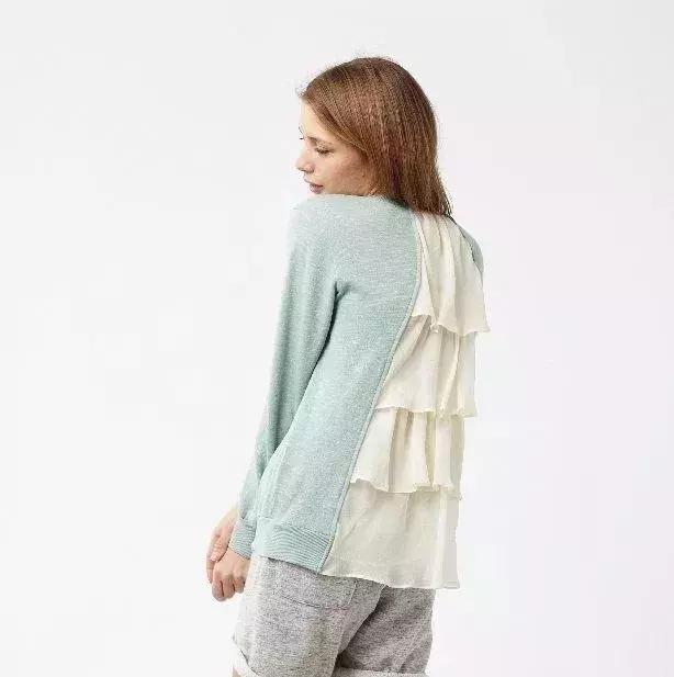 毛衣加襯衫，驚豔的舊衣改造