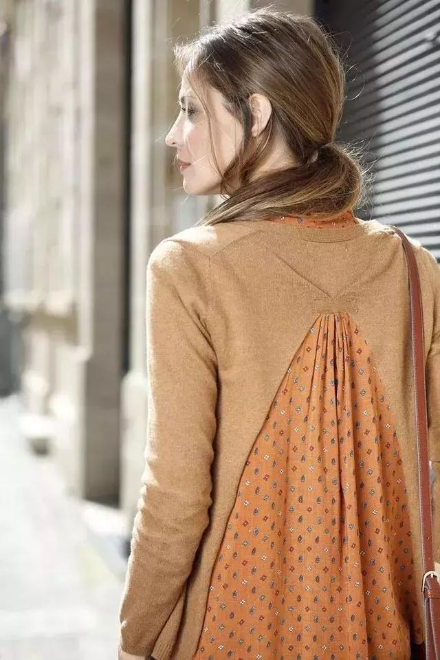 毛衣加襯衫，驚豔的舊衣改造