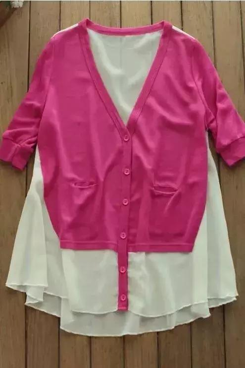 毛衣加襯衫，驚豔的舊衣改造