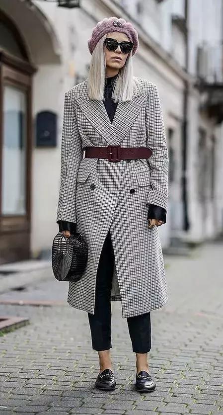 格紋大衣再火70年？ 100套美搭時髦炸了！