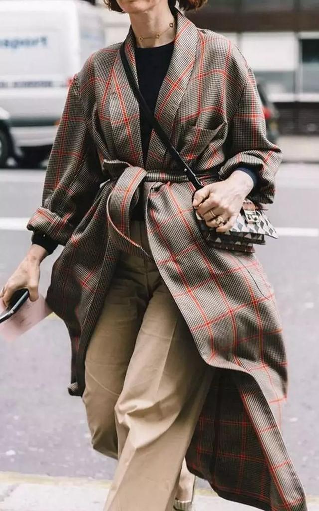 格紋大衣再火70年？ 100套美搭時髦炸了！