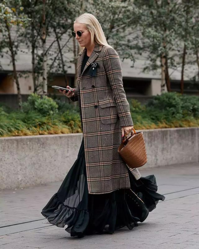 格紋大衣再火70年？ 100套美搭時髦炸了！