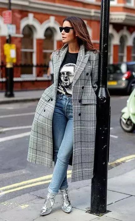 格紋大衣再火70年？ 100套美搭時髦炸了！