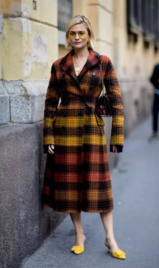 格紋大衣再火70年？ 100套美搭時髦炸了！