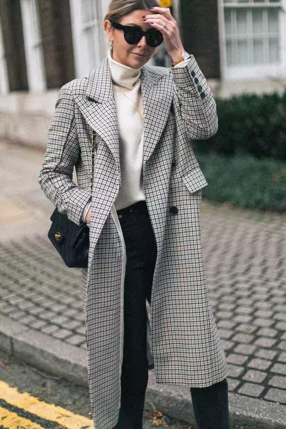 格紋大衣再火70年？ 100套美搭時髦炸了！