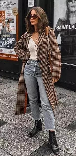 格紋大衣再火70年？ 100套美搭時髦炸了！