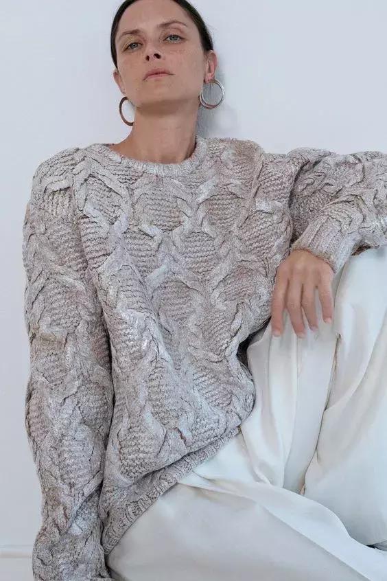 毛衣+闊腿褲，冬天最王炸的組合