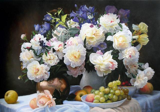 名家油畫丨一組細膩逼真的花卉繪畫作品，漂亮極了~