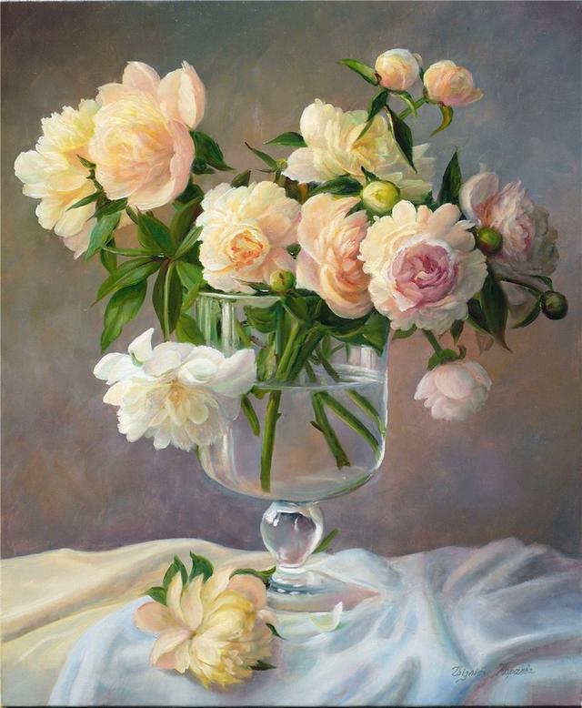 名家油畫丨一組細膩逼真的花卉繪畫作品，漂亮極了~