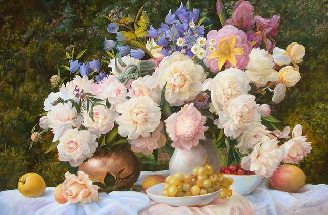 名家油畫丨一組細膩逼真的花卉繪畫作品，漂亮極了~