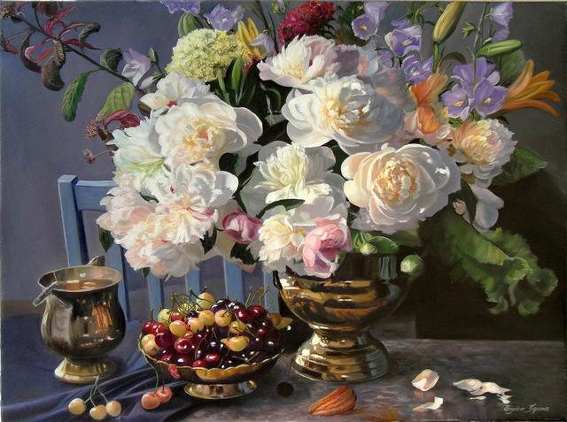 名家油畫丨一組細膩逼真的花卉繪畫作品，漂亮極了~