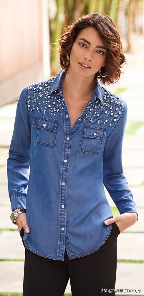 牛仔衣褲上的貼花刺繡