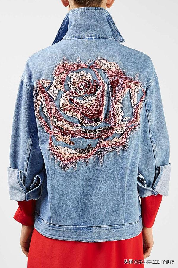 牛仔衣褲上的貼花刺繡