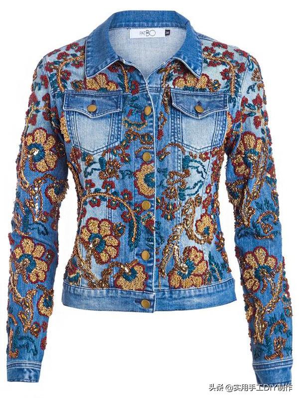 牛仔衣褲上的貼花刺繡