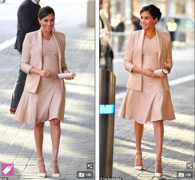 梅根穿高跟鞋扶牆走又惹危機，英媒：這是危險示範，大肚婆不要學