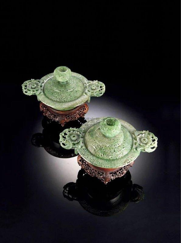 50件清代碧玉件，美翻了！