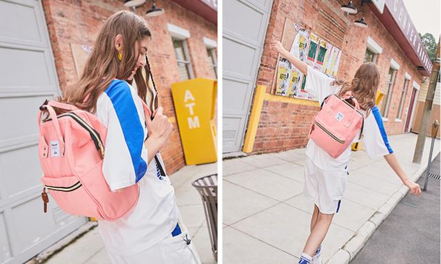 少女出行必備款雙肩包，不僅可以解放雙手，還能帶來減齡少女氣息
