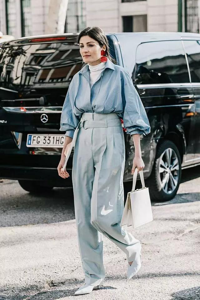 襯衫+闊腿褲，春季顯高又舒適的超美組合！