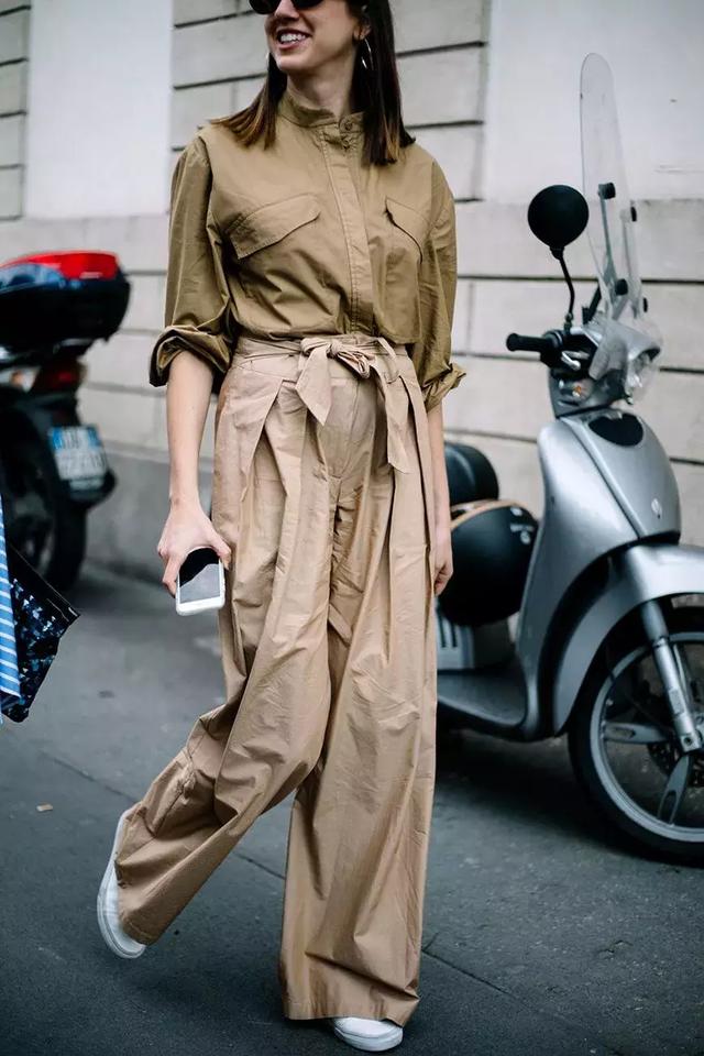 襯衫+闊腿褲，春季顯高又舒適的超美組合！