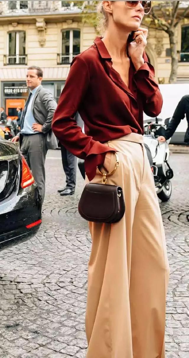 襯衫+闊腿褲，春季顯高又舒適的超美組合！