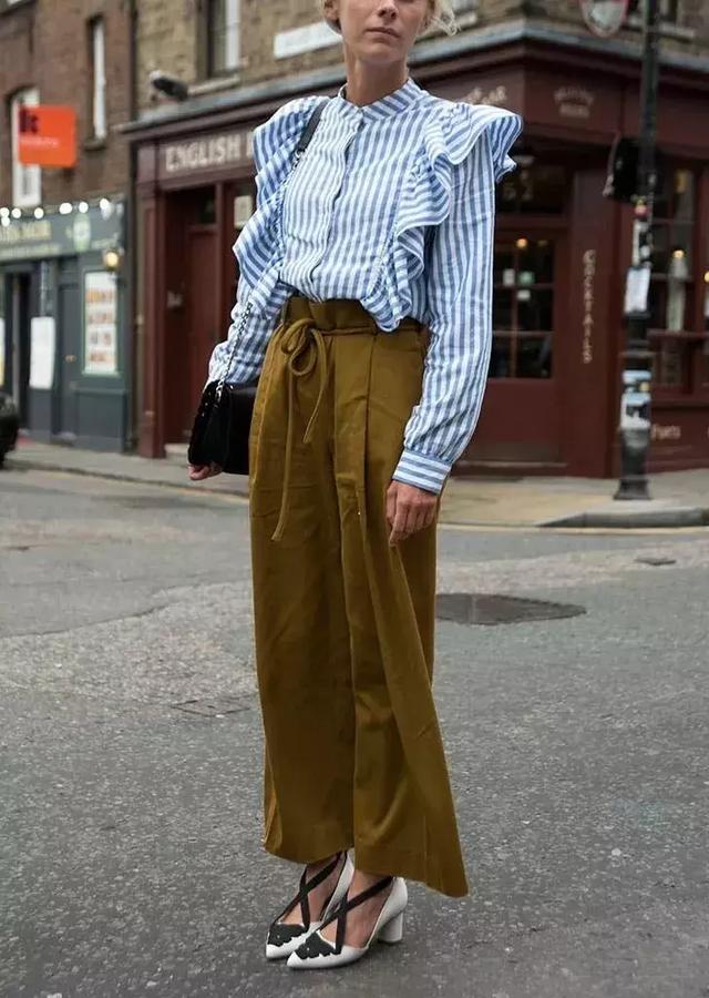 襯衫+闊腿褲，春季顯高又舒適的超美組合！