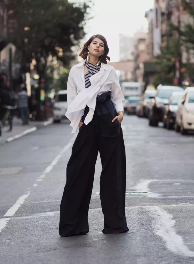 襯衫+闊腿褲，春季顯高又舒適的超美組合！